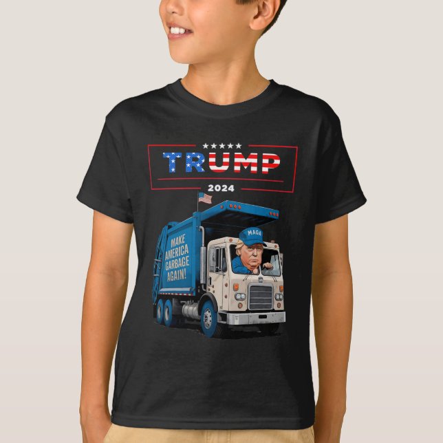 Donald Trump viaja en basura camiseta (Anverso)