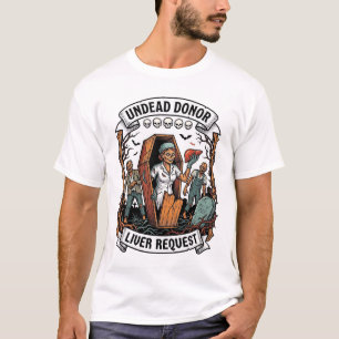 Donante de órganos zombie grabado vintage camiseta