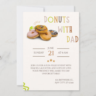 Donas con el papá invitación Día del padre dulce