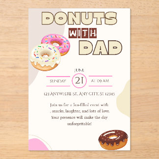 Donas con Papá Invitación del Día del Padre Celebr