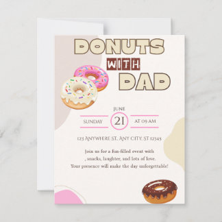 Donas con Papá Invitación del Día del Padre Celebr