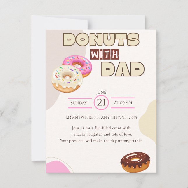 Donas con Papá Invitación del Día del Padre Celebr (Anverso)
