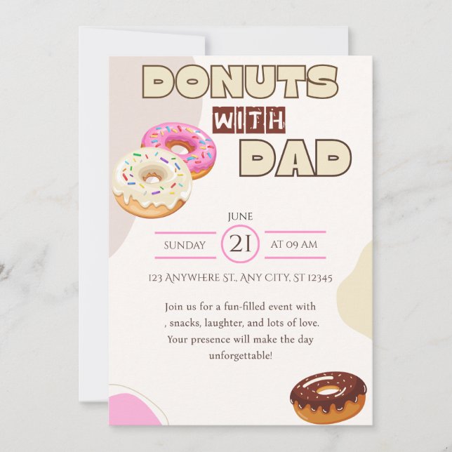 Donas con Papá Invitación Día del Padre Celebrar (Anverso)