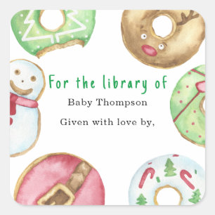 Donas de Navidad galletas - etiqueta para libro de