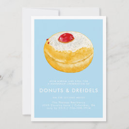 Donas & Dreidels | Invitación de fiesta de Hanukka
