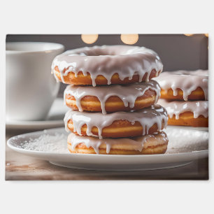 Donas glaseadas de vainilla imán