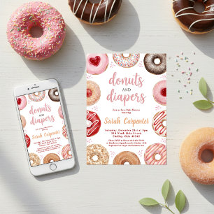 Donas y Pañales Invitación de Baby Sprinkle Pastel