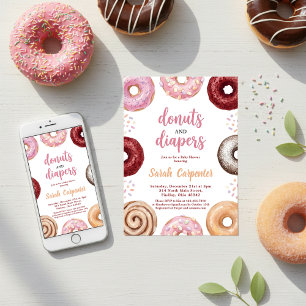 Donas y Pañales Invitación para Baby Sprinkle Past