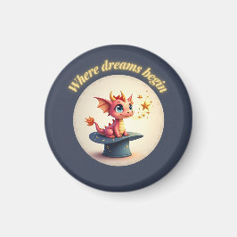 Donde empiezan los sueños - Cute Dragón imán