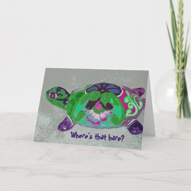 ¿Dónde está esa liebre? Tarjeta de Pascua (Anverso)