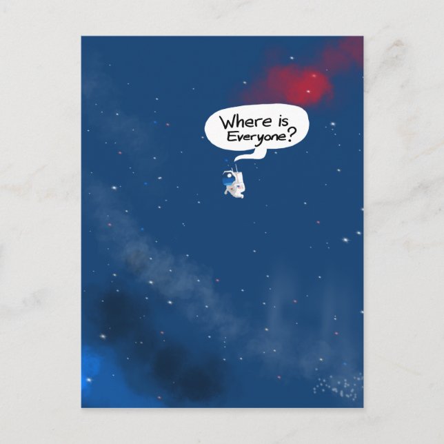 ¿Dónde está todo el mundo? Tarjeta postal (Anverso)