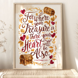 Donde Está Tu Tesoro: Mateo 6:21 Arte
