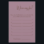 ¿Dónde estaba? Volante de la tarjeta de juego de d<br><div class="desc">Haz que sea tuyo agregando tu texto. Para acceder a las herramientas de edición avanzadas,  vaya a "Personalize" (Personalizar),  desplácese hacia abajo y pulse el enlace "click to personalizar more" (hacer clic en más ). Para obtener más diseños coincidentes,  haga clic en el enlace "Otros productos de esta colección"</div>