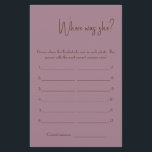 ¿Dónde estaba? Volante de la tarjeta de juego de d<br><div class="desc">Haz que sea tuyo agregando tu texto. Para acceder a las herramientas de edición avanzadas,  vaya a "Personalize" (Personalizar),  desplácese hacia abajo y pulse el enlace "click to personalizar more" (hacer clic en más ). Para obtener más diseños coincidentes,  haga clic en el enlace "Otros productos de esta colección"</div>