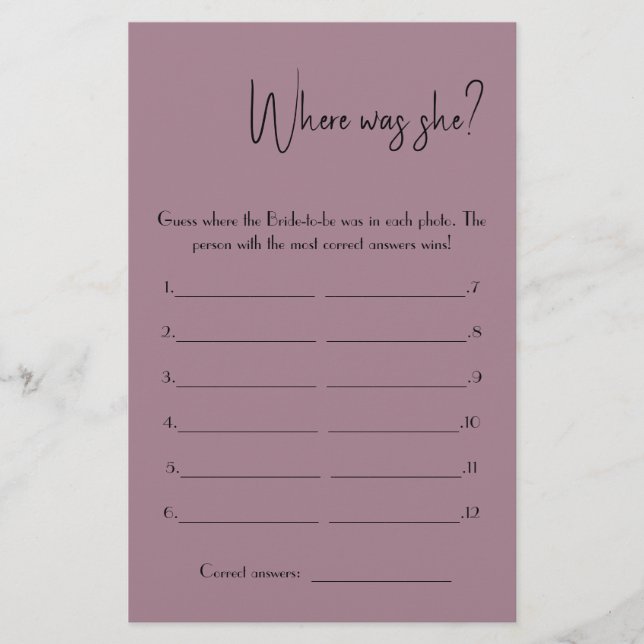 ¿Dónde estaba? Volante de la tarjeta de juego de d (Frente)