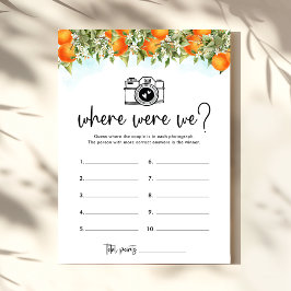 Donde estábamos los Naranjas tarjeta de juego de d