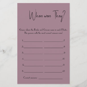 ¿Dónde Estaban? Volante de tarjeta de juego Bridal