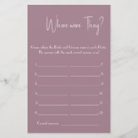 ¿Dónde Estaban? Volante de tarjeta de juego Bridal