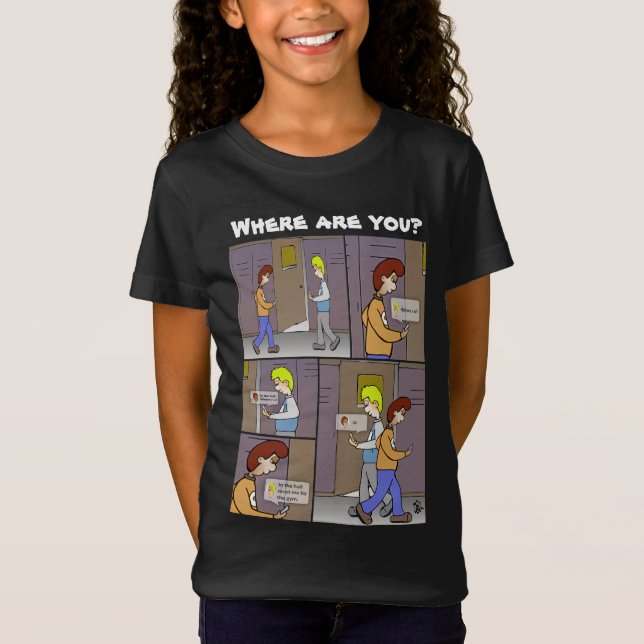 ¿Dónde Estás? Camiseta negra de chica (Anverso)