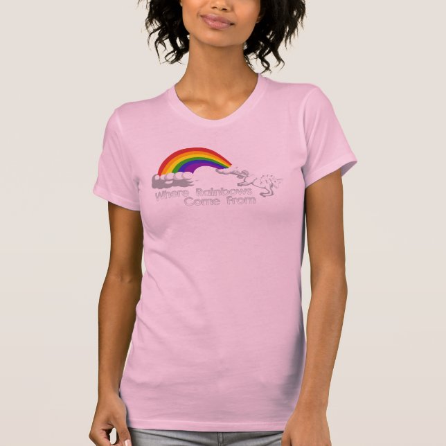 Donde los arco iris vienen de las camisetas (Anverso)