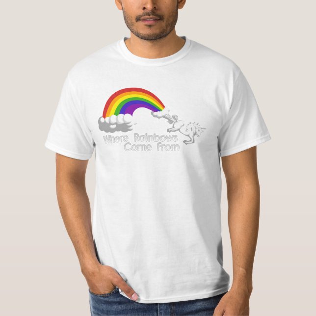 Donde los arco iris vienen de las camisetas (Anverso)