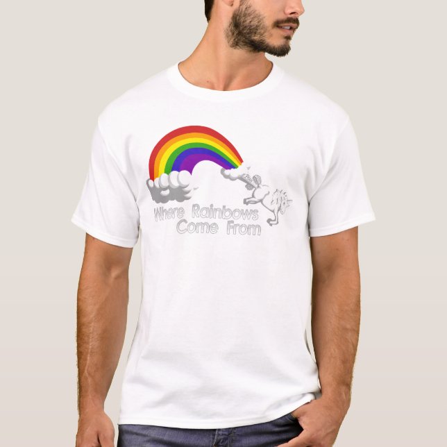 donde los arco iris vienen de las camisetas (Anverso)