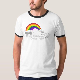 Donde los arco iris vienen de las camisetas