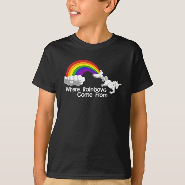 Donde los arco iris vienen de las camisetas (Anverso)