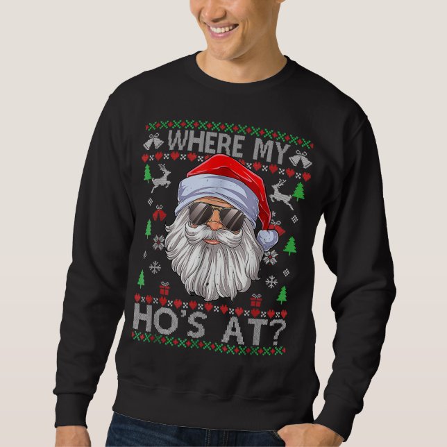 Donde Mis Hos Con Navidades Feo Estilo De Sudadera (Anverso)
