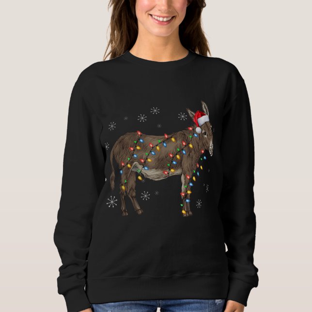 Donkey Christmas Sweater Lights Santa Xmas (Anverso)