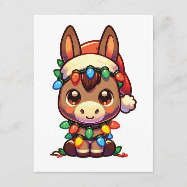 Donkey Merry navidad Animales de invierno adoran b (Anverso)