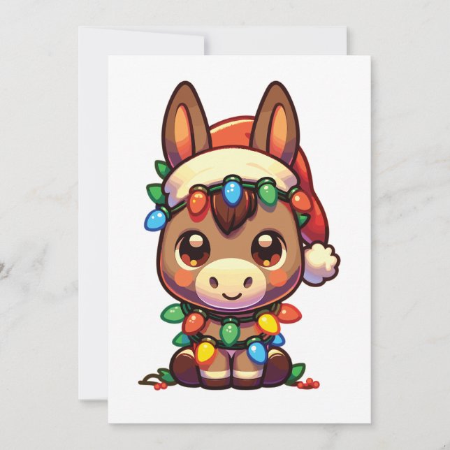 Donkey Merry navidad Animales de invierno adoran b (Anverso)