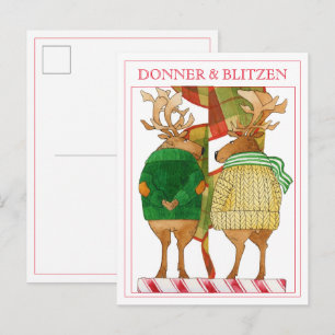 DONNER BLITZEN Tarjeta postal