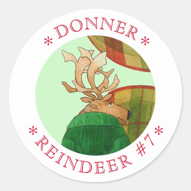 DONNER REINDER Grandes Pegatinas Redondos (Anverso)