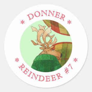 DONNER REINDER Pequeños Pegatinas Redondos