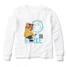 "Don't Forget to Smile" Artist Bear Long-Sleeve Sh