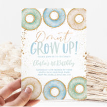 Donut 1er cumpleaños Invitación niño no crece