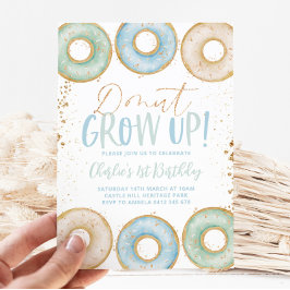 Donut 1er cumpleaños Invitación niño no crece