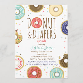 Donut and Diapers Invitación a salpicar ducha de c