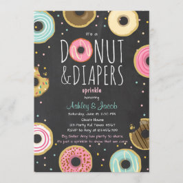 Donut and Diapers Invitación a salpicar ducha de c