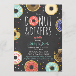 Donut and Diapers Invitación a salpicar ducha de c