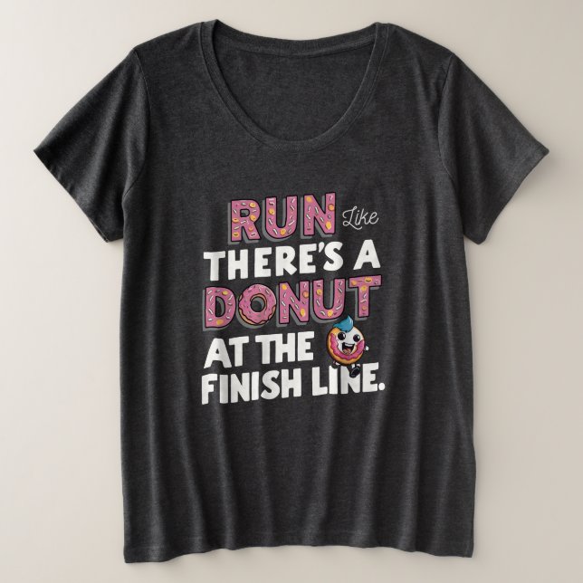 Donut at the Finish Line Funny Fitness Motivation (Anverso del diseño)
