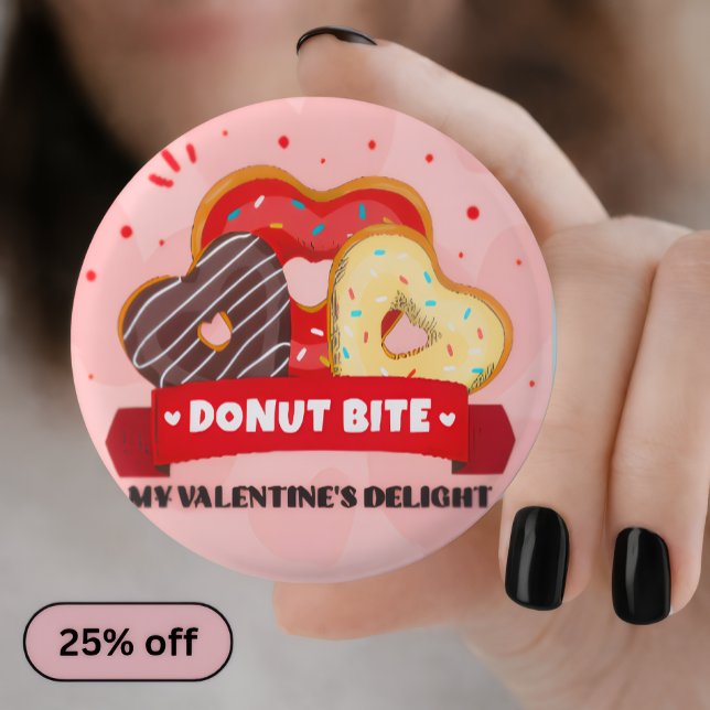Donut Bite My Valentine Day Pin Botón — Parche Bon (Subido por el creador)