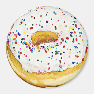 Donut blanco con imán de rociadores