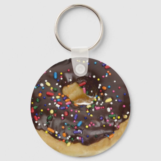 Donut de chocolate con cadena de llavero de rociad (Anverso)