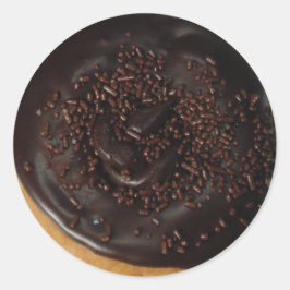 Donut de chocolate redondo pegatinas brillantes