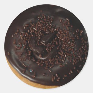 Donut de chocolate redondo pegatinas brillantes