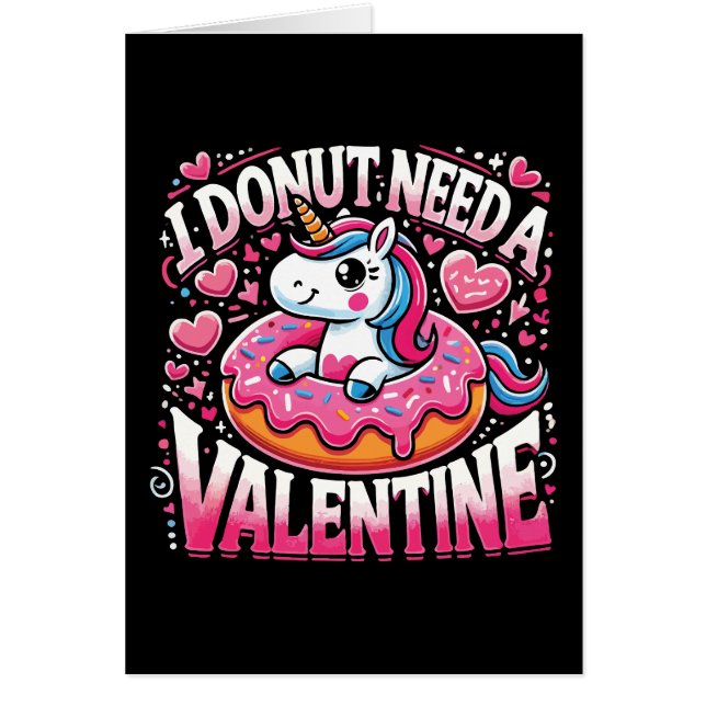 Donut de Unicornio necesita a Valentine divertida  (Frente)
