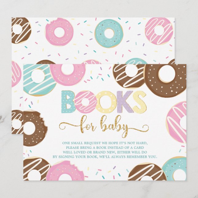 Donut Doughnut Baby Shower trae tarjeta de libro (Anverso / Reverso)