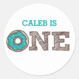 Donut First Birthday Pegatina